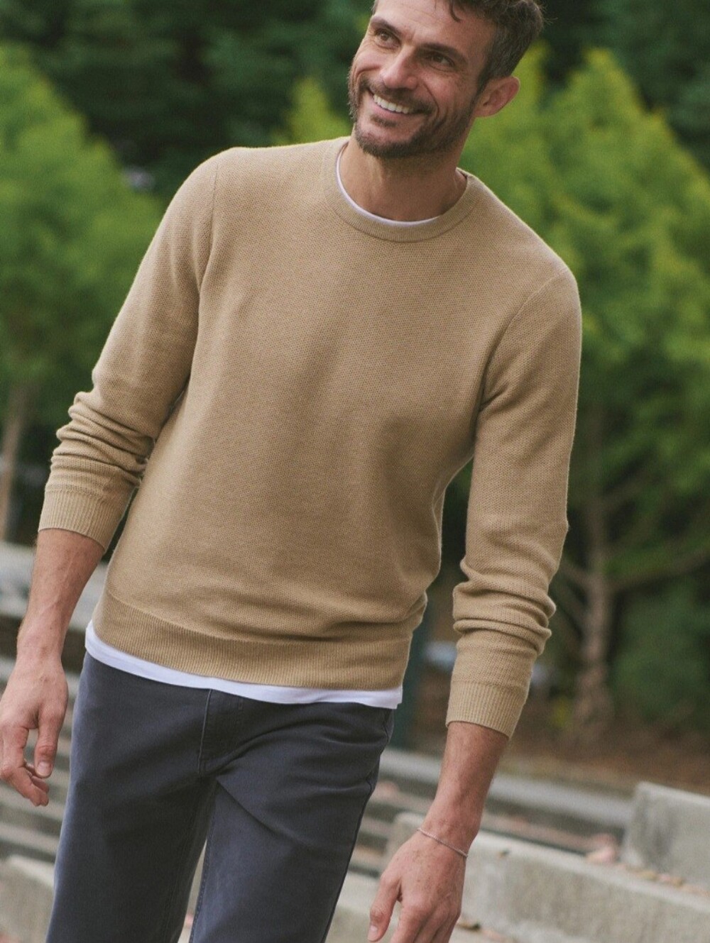 Marine Layer Beige Long Sleeve Sweater Tee